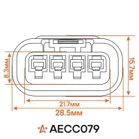 Разъём 4 pin с проводами для катушки зажигания Toyota, Lexus, Peugeot