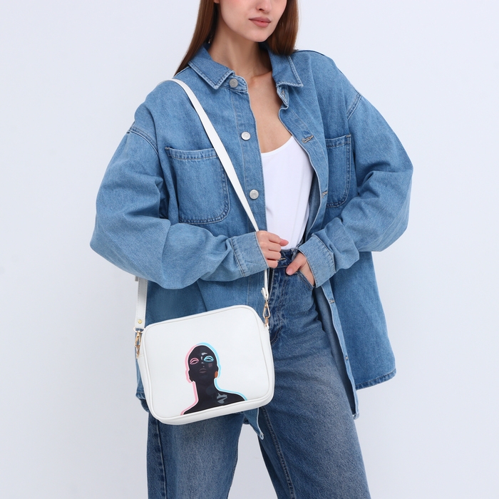 Сумка женская через плечо TEXTURA, маленького размера, цвет белый Сумка женская через плечо TEXTURA, маленького размера, цвет белый