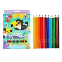 Цветные карандаши 18 цветов ZOO, пластиковые, шестигранные