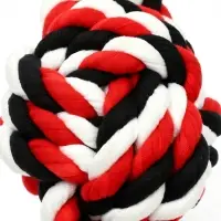 Игрушка для больших собак, канатная "Мяч с ручками", до 130 г, мяч 22 см