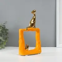 Фигурка керамика &laquo;Кошки-мышки. Квадрат&raquo;, оранжевый с золотом, 5.2&times;13.5&times;23 см