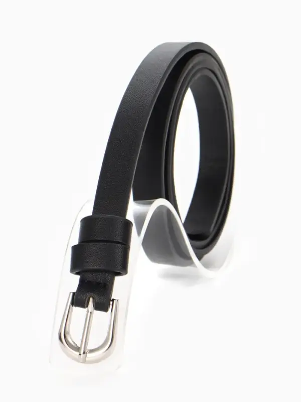 Ремень жен 02-01-02-01, Сент0125,  1,4*0,2*105 см, пряжка металл, 1 прок, черный