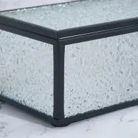 Органайзер для хранения &laquo;Wet Glass&raquo;, 1 секция, с крышкой, стеклянный, с зеркальным основанием, 14,5 &times; 8,5 см, цвет прозрачный/чёрный
