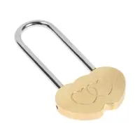 Замок навесной ТУНДРА Сердечко двойное, сувенирный, цвет золото