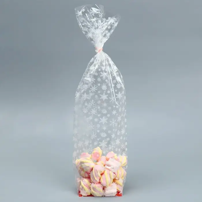 Пакет подарочный новогодний с жёстким дном «Снежинки», 6 х 8 х 30 см Пакет подарочный новогодний с жёстким дном «Снежинки», 6 х 8 х 30 см