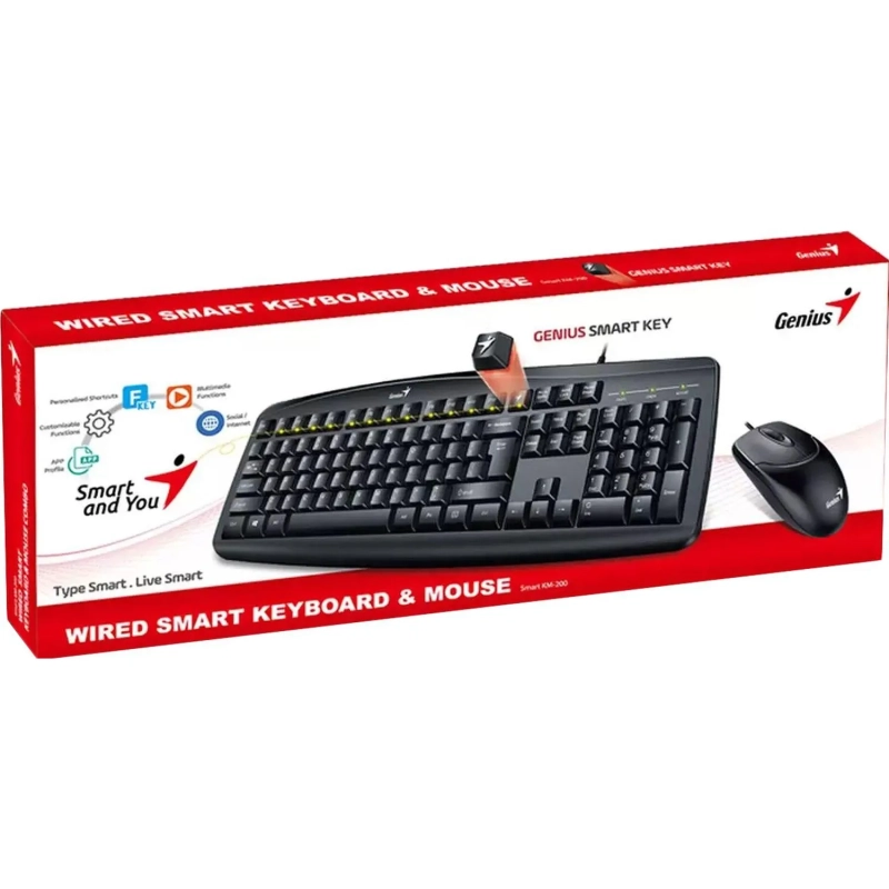 Набор клавиатура+мышь Genius KM-200, черный
