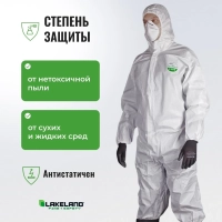 Комбинезон одноразовый защитный с капюшон MicroMAX NS белый р-р XL (EMN428)