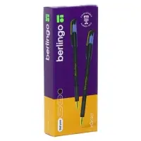 Ручка шариковая Berlingo. xGold, чёрный стержень, игольчатый узел 0.7 мм, резиновый упор