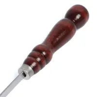 Кочерга с деревянной ручкой, рабочая длина - 50 см, ширина - 10 мм, толщина - 3 мм