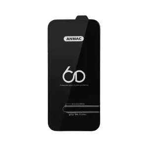 Защитное стекло для iPhone 15 Pro Anmac 6D Black без упаковки Арт. 1137443 (10 шт./уп.)