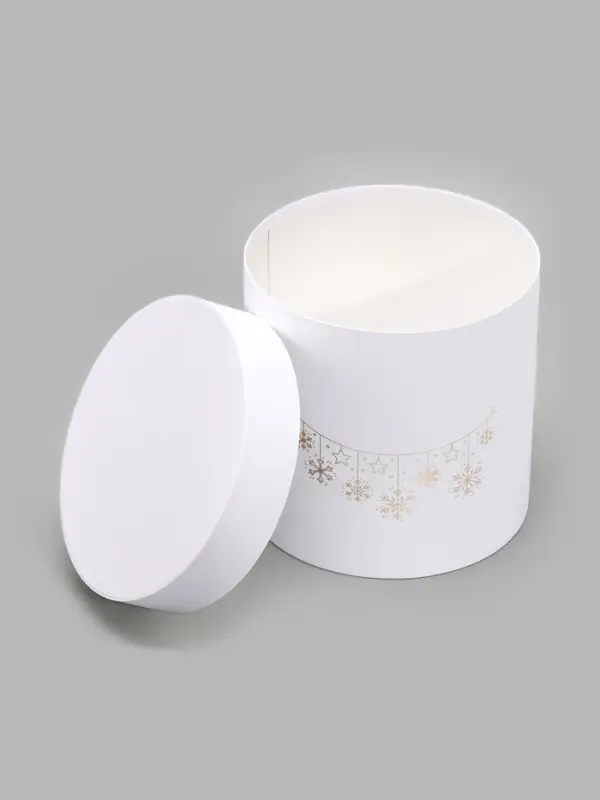 Коробка подарочная, круглая, "Новогодние украшения" 18 х 18 см