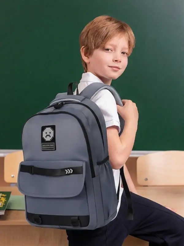 Рюкзак школьный &laquo;Смайл&raquo;, 2 отделения, 3 кармана, 31&times;15&times;46 см, синий