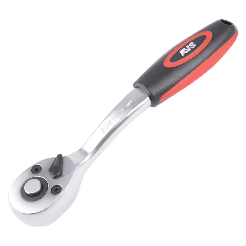 Рукоятка трещоточная 1/4"DR 45 зубцов (пластиковая ручка) AVS RK11445