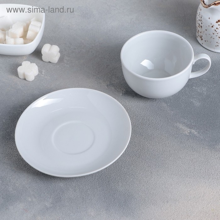 Чайная пара фарфоровая «Янтарь», 200 мл, чашка d=8,8 см, блюдце d=14 см Чайная пара фарфоровая «Янтарь», 200 мл, чашка d=8,8 см, блюдце d=14 см