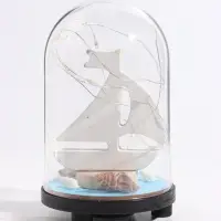 Фигурка декоративная &laquo;Парусник&raquo;, в куполе, с подсветкой, 8.8&times;8.8&times;14 см