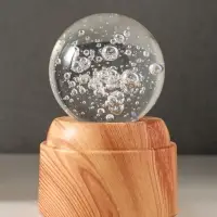 Сувенир стекло свет "Шар. Пузыри" 6хLED шар d=6 см, крутится, USB 7х7х10 см