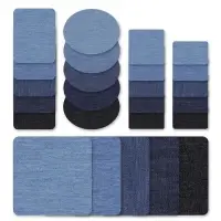 Набор заплаток для одежды, овальные, термоклеевые, 7&times;5 см, 5 шт., синий