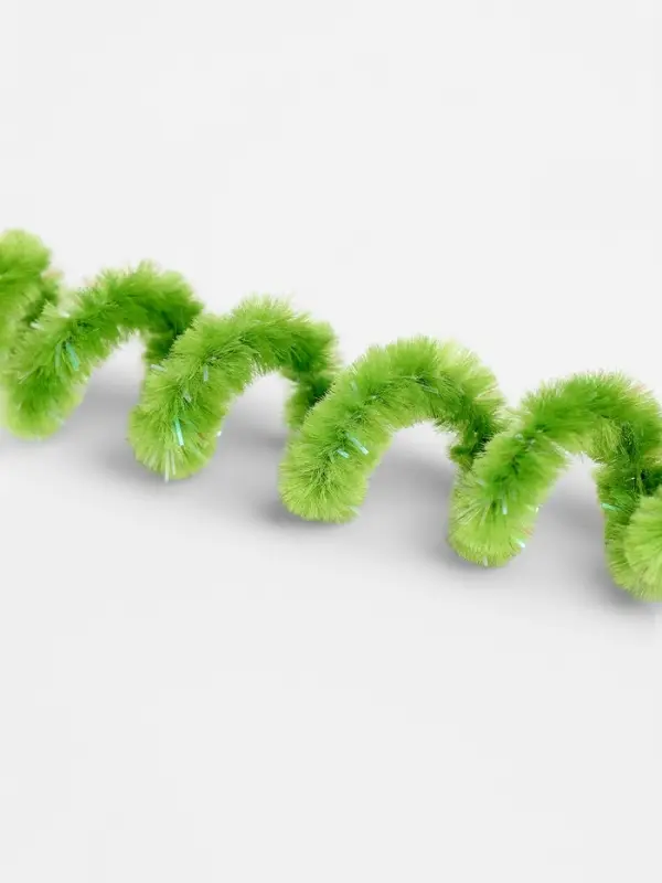 Синельная проволока, набор 50 шт., зелёная с люрексом, 30 см