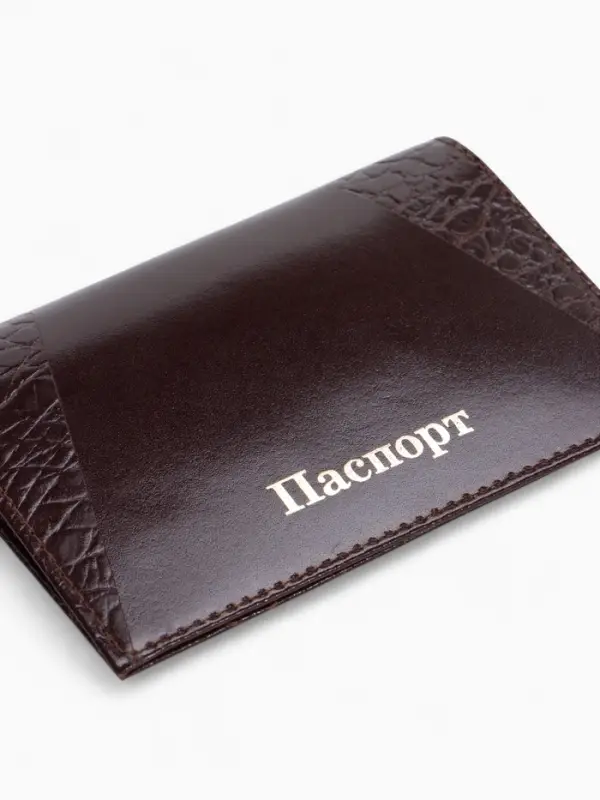 Обложка для паспорта, тиснение золотой фольгой, бордовая
