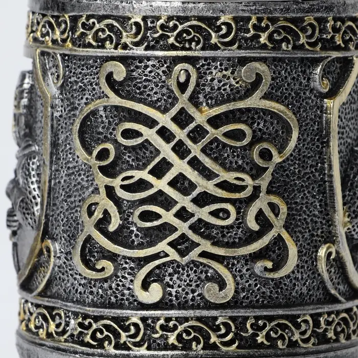 Кружка средневековая &laquo;Рыцарь&raquo;, 400 мл, нержавеющая сталь, серебристая