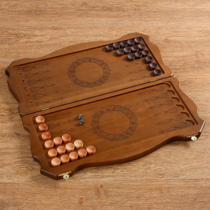 Нарды деревянные большие, резные, настольная игра  Нарды деревянные большие, резные, настольная игра "Дракон", бук, патина, 56 х 58 см