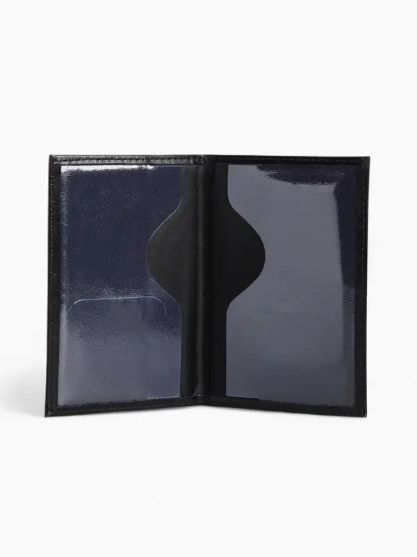 Обложка для паспорта, искусственная кожа, с гербом 3D, чёрная
