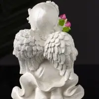 Фигурка гипс &laquo;Ангел с букетиком&raquo;, 15&times;8&times;9 см, перламутр