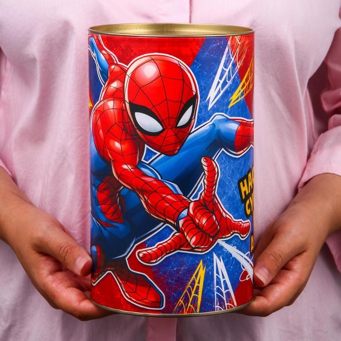 Копилка металлическая, 20,5 см х 12 см х 12 см, XXL Копилка металлическая, 20,5 см х 12 см х 12 см, XXL "Достигай цели", Человек-паук