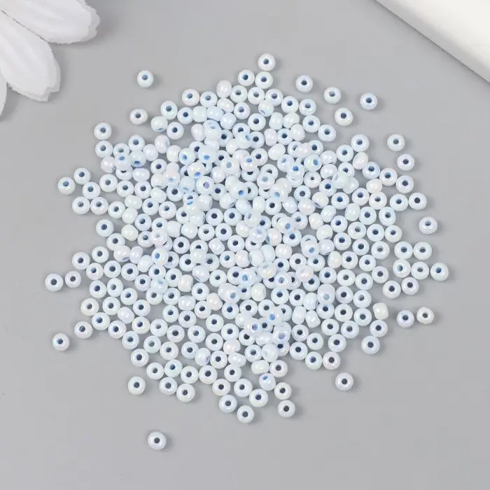 Бисер стекло 8/0  Бисер стекло 8/0 "Цветная серединка. Небесный" 10 гр