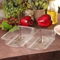 Контейнер одноразовый с неразъёмной крышкой, пластик, 24&times;12.9&times;8.9 см, внутр. 21.3&times;9.9&times;7.8 см, прозрачный