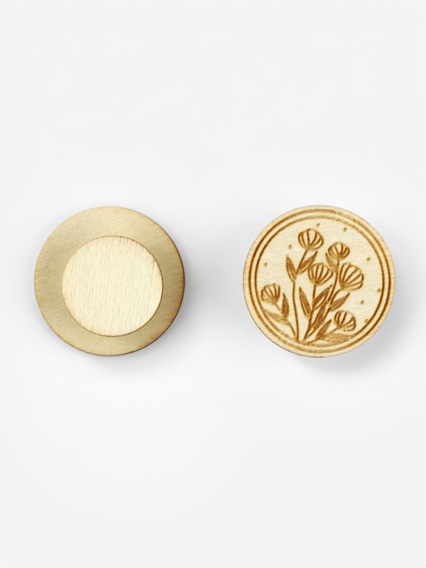 Игольница-магнит цветы для вышивания круг 3см (наб 2шт цена за наб) деревянный TR