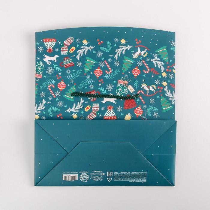 Пакет-коробка «Счастья в Новом году», 23 х 18 х 11 см, Новый год