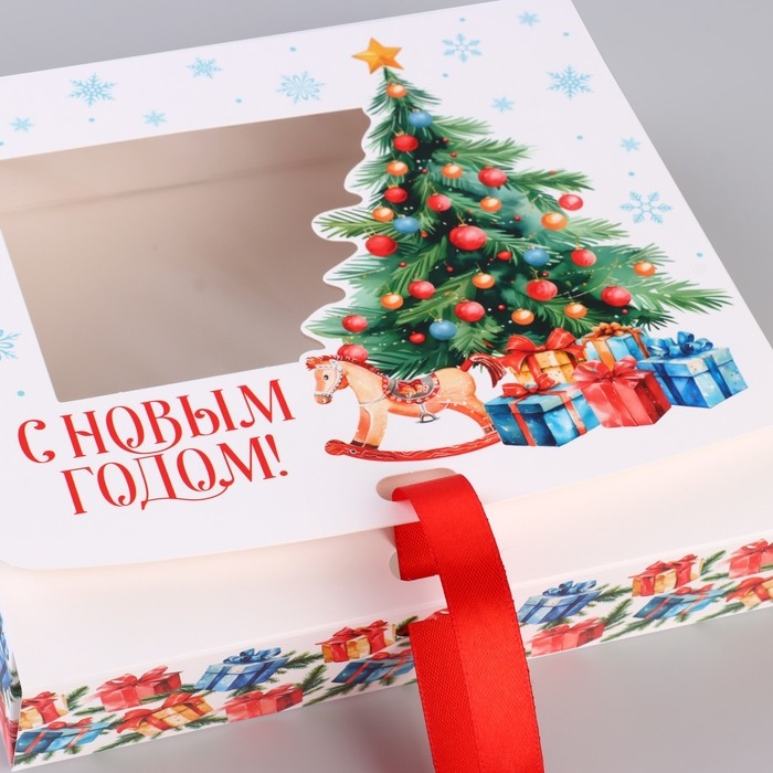 Коробка новогодняя складная «Детская» 20 х18 х 5 см, Новый год Коробка новогодняя складная «Детская» 20 х18 х 5 см, Новый год