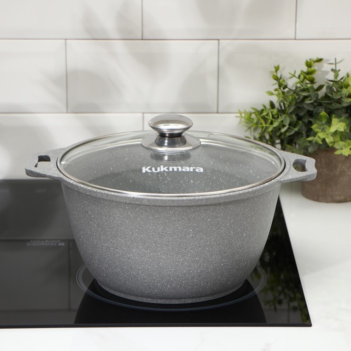 Кастрюля, 4 л, d=26 см, h=14 см, антипригарное покрытие, цвет светлый мрамор Кастрюля, 4 л, d=26 см, h=14 см, антипригарное покрытие, цвет светлый мрамор