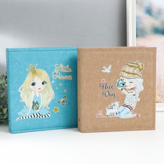 Фотоальбом на 120 фото 10х15 см Фотоальбом на 120 фото 10х15 см "Маленькая модница" кожзам МИКС 26х23х3,8 см