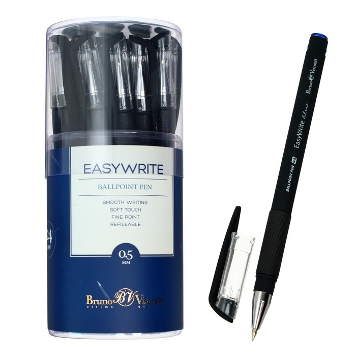 Ручка шариковая EasyWrite Black, узел 0.5 мм, синие чернила, матовый корпус Silk Touch Ручка шариковая EasyWrite Black, узел 0.5 мм, синие чернила, матовый корпус Silk Touch