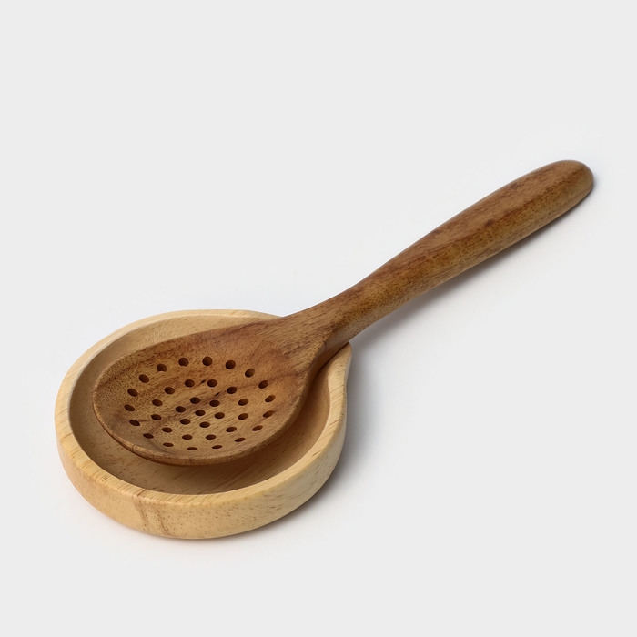 Подставка под ложку, 11,5×13,5×2,5 см, гевея Подставка под ложку, 11,5×13,5×2,5 см, гевея