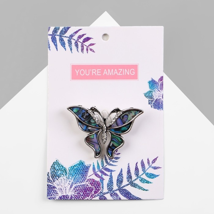 Брошь «Галиотис» бабочка летящая, в серебре Брошь «Галиотис» бабочка летящая, в серебре