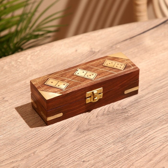 Игра настольная  Игра настольная "Домино" в шкатулке 17х6х5 см, дерево шишам