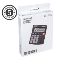 Калькулятор настольный Citizen "SDC-810NR", 10-разрядный, 102 х 124 х 25 мм, двойное питание, чёрный