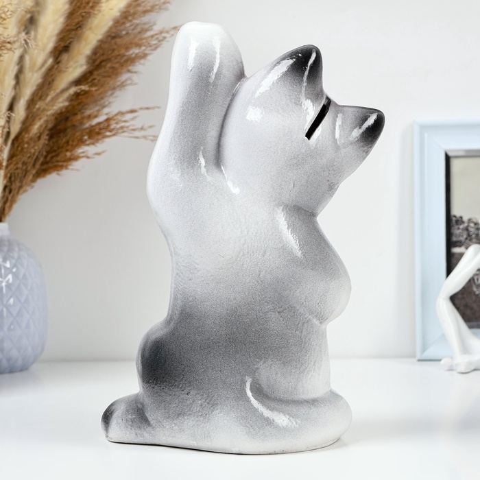 Копилка Копилка "Кот Привет" 25х14см, серый