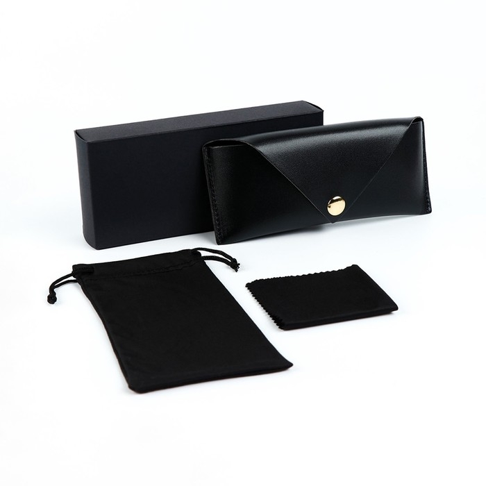 Набор для очков: футляр, чехол, салфетка, черный Набор для очков: футляр, чехол, салфетка, черный