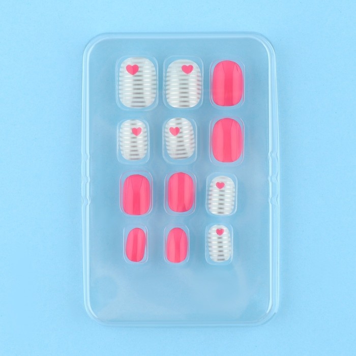 Детские накладные ногти «Сердечки», 12 шт Детские накладные ногти «Сердечки», 12 шт