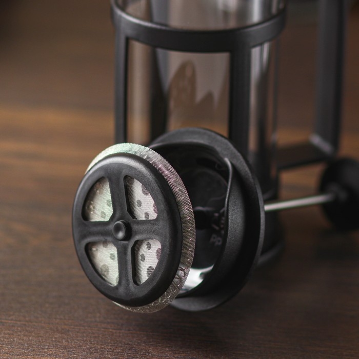 Чайник заварочный френч - пресс Доляна «Классика», 350 мл, стекло, цвет чёрный Чайник заварочный френч - пресс Доляна «Классика», 350 мл, стекло, цвет чёрный