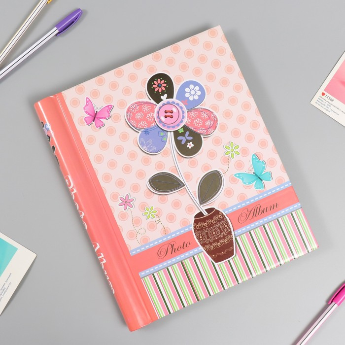 Фотоальбом магнитный 20 листов Фотоальбом магнитный 20 листов"Ромашка объемная" МИКС 29х24,5х2,5 см