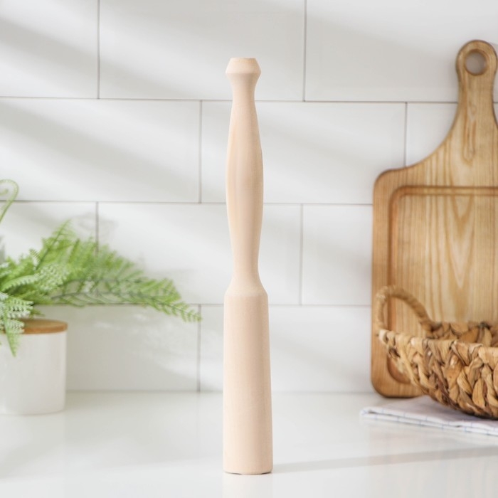 Картофелемялка-толкушка Доляна, 34×4.3 см, берёза Картофелемялка-толкушка Доляна, 34×4.3 см, берёза