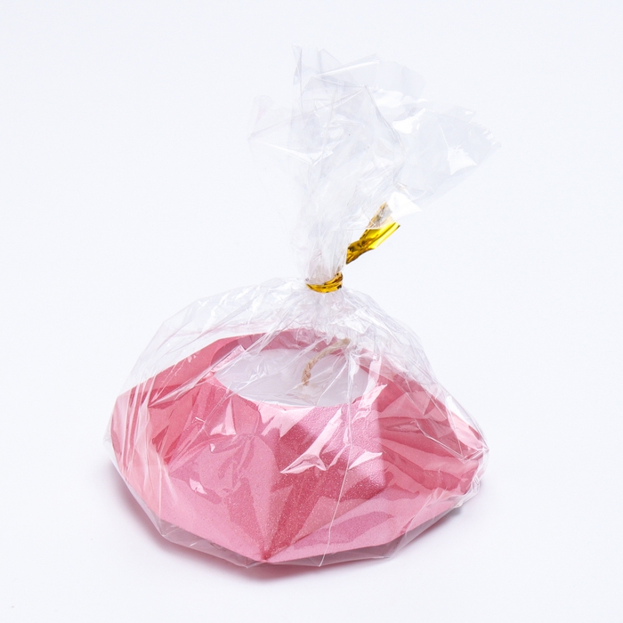 Свеча  Свеча "Сердце. Мрамор" в подсвечнике из гипса с гранями, 8х7,5х2,5см,розовый