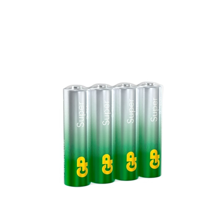 Батарейка алкалиновая GP Super, AAA, LR03-4S, 1.5В, спайка, 4 шт. Батарейка алкалиновая GP Super, AAA, LR03-4S, 1.5В, спайка, 4 шт.
