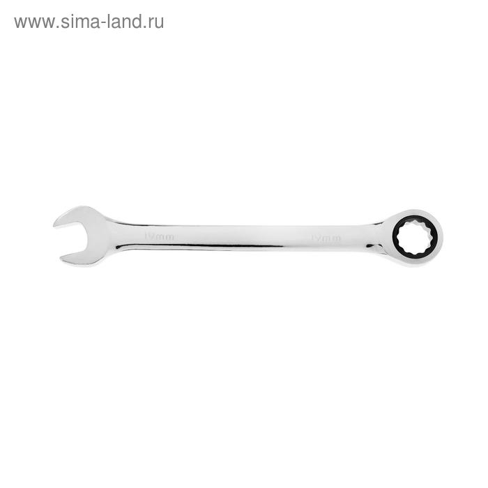 Ключ комбинированный трещоточный ТУНДРА, CrV, полированный, 72 зуба, 19 мм Ключ комбинированный трещоточный ТУНДРА, CrV, полированный, 72 зуба, 19 мм