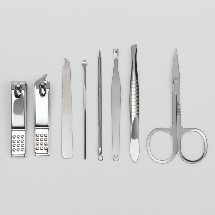 Набор маникюрный, 8 предметов, в пластиковом футляре, цвет розовый Набор маникюрный, 8 предметов, в пластиковом футляре, цвет розовый